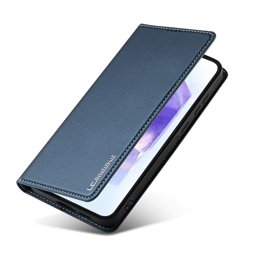 ZHOZEXIN Schutzhülle für Samsung Galaxy A34 5G, PU-Leder, Magnetverschluss, Klapphülle mit Kartenhalter, Ständer, stoßfeste Schutzhülle für Samsung A34 (blau) von ZHOZEXIN