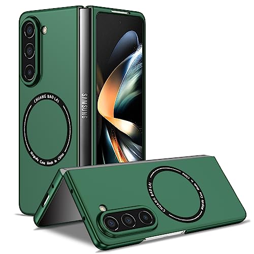 ZHOZEXIN Telefonhülle für Samsung Galaxy Z Fold 5, Magnetischer Klapptelefonkasten stoßfester Abdeckungsschutz für Samsung Galaxy Z Fold 5 (Grün) von ZHOZEXIN