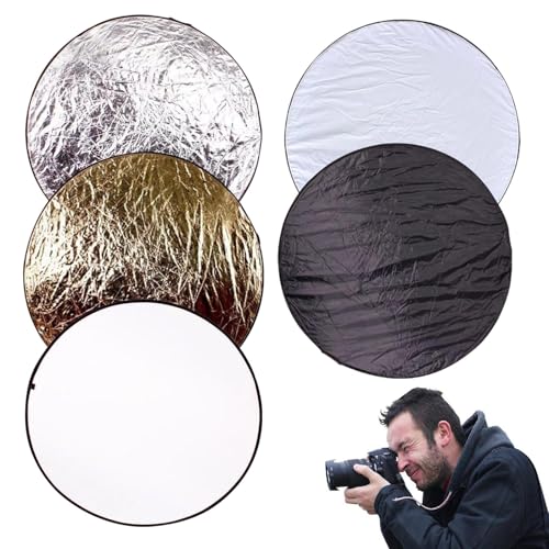 Reflektor Fotografie Kit, 5-in-1-faltbarer Fotografie Diffusor Faltreflektor, Durchscheinend, Silber, Gold, Weiß Und Schwarz Runde Reflektoren Für Die Fotografie, 30cm Reflektor Fotografie Kit, 5-in-1-faltbarer Fotografie Diffusor Faltreflektor, Durchscheinend, Silber, Gold, Weiß Und Schwarz Runde Reflektoren Für Die Fotografie, 30cm von ZHUMCCY