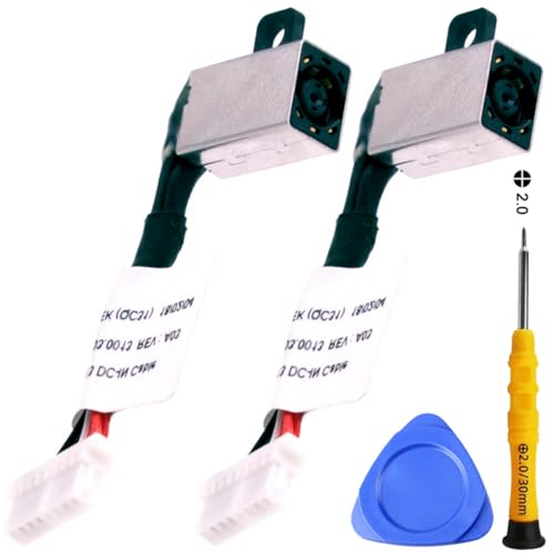 ZHUROUPU 2 Stück DC Power Jack Ladeanschluss Buchse Plug-in Kabel mit Draht Ersatz für Dell Inspiron 15 5568 7569 7579 5578 7573 7570 13-5368 5378 7368 7378 Latitude 3390 0JDX1R PF8JG 450.07R03.0013 von ZHUROUPU