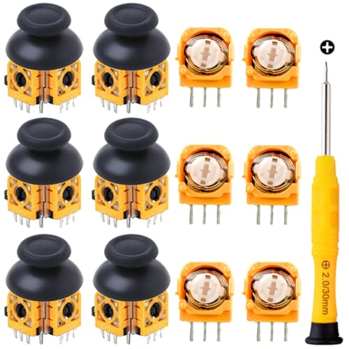 ZHUROUPU 3D -Joystick -Modul Analog Sticks Ersatzkit, 10K Trimmer Potentiometer und Daumenstick für PS4/für PS5 Slim/Pro für Xbox One/Elite Wireless Controller (19pcs) von ZHUROUPU