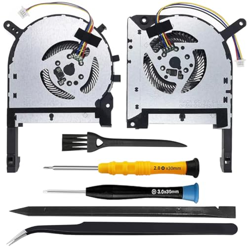 ZHUROUPU Ersatz CPU GPU Lüfter 3000RPM für ASUS TUF FX505DT FA506 FX505 FX705G FA706 FX95G FX505GE FX95D FX86SM FX705DU FX705DD FX505D FX506 FX505DD FX95 FX506LU FX565GM mit Werkzeugsatz von ZHUROUPU