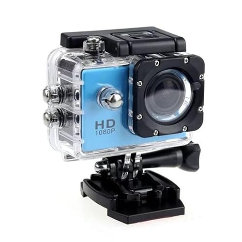 ZHUTA Action Kamera 1080P HD 2.0 Zoll Bildschirm Unterwasserkamera,3MP wasserdichte Sports Kamera mit Zubehör Kits,für Schwimmen Tauchen Fahrrad Motorrad usw(blau) von ZHUTA