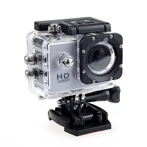 ZHUTA Action Kamera 1080P HD 2.0 Zoll Bildschirm Unterwasserkamera,3MP wasserdichte Sports Kamera mit Zubehör Kits,für Schwimmen Tauchen Fahrrad Motorrad usw(grau) von ZHUTA