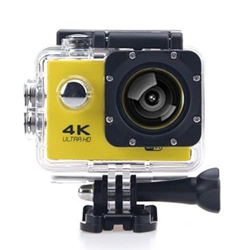 ZHUTA Action Kamera 4K HD 2.0 Zoll Bildschirm Unterwasserkamera,8MP WIFI/30m wasserdichte Sports Kamera mit Zubehör Kits,für Schwimmen Tauchen Fahrrad Motorrad usw(Gelb) von ZHUTA