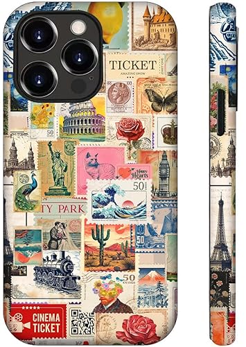 ZHUXUXITT Schutzhülle kompatibel mit iPhone 14 Pro, Poststempel, Collage, Mädchen, Damen, Jungen, Herren, kratzfest, stoßfest ZHUXUXITT Schutzhülle kompatibel mit iPhone 14 Pro, Poststempel, Collage, Mädchen, Damen, Jungen, Herren, kratzfest, stoßfest von ZHUXUXITT