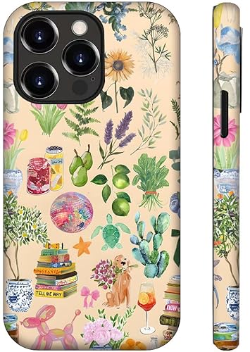 ZHUXUXITT Schutzhülle kompatibel mit iPhone 15 Pro Max, Preppy Collage, Scrapbook, Blumenmuster, Mädchen, Damen, Jungen, Herren, kratzfest, stoßfest von ZHUXUXITT