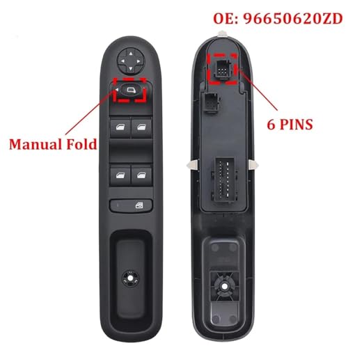 Window Regulator Switch Window 96650620ZD Vorne Links Auto Auto Master Fensterheber Schalter/Fit for Peugeot 3008 5008 Wagon 2009-2016 96650621ZD Window Switch Button(Manual Fold) von ZHUYRT