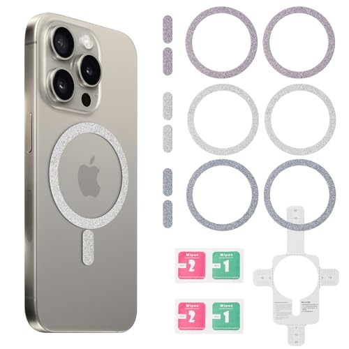 6 Stück Universal Mag Safe Metallringadapter – Magnetring mit 3 Filmwerkzeugen für Mag Safe Aufkleber, kompatibel mit allen Handyhüllen, langlebiger Metallaufkleber für Mag Safe Zubehör (Perlfarbe) 6 Stück Universal Mag Safe Metallringadapter – Magnetring mit 3 Filmwerkzeugen für Mag Safe Aufkleber, kompatibel mit allen Handyhüllen, langlebiger Metallaufkleber für Mag Safe Zubehör (Perlfarbe) von ZHXGO