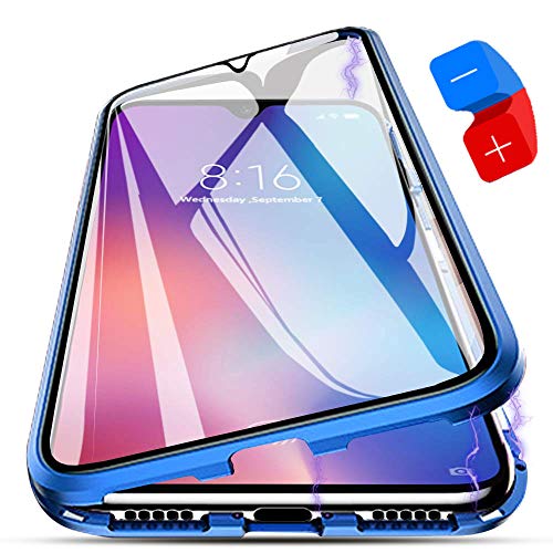 ZHXMALL 360 Grad Komplett Schutz Hülle für Xiaomi Redmi 8, [Magnetische Absorption] [Vorne+Hinten] 2-in-1 Metallrahmen mit Gehärtetes Glas Transparente Anti-Kratzer Rundum Schutz Case von ZHXMALL eu