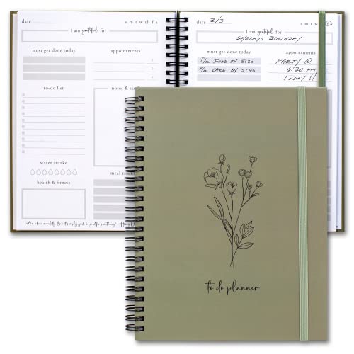 Notizbuch mit vereinfachtem To-Do-Listen-Notizbuch, ästhetischer Tagesplaner, um Ihre Aufgaben einfach zu organisieren und die Produktivität zu steigern, stilvoller, undatierter Planer und Schul- oder von ZICOTO