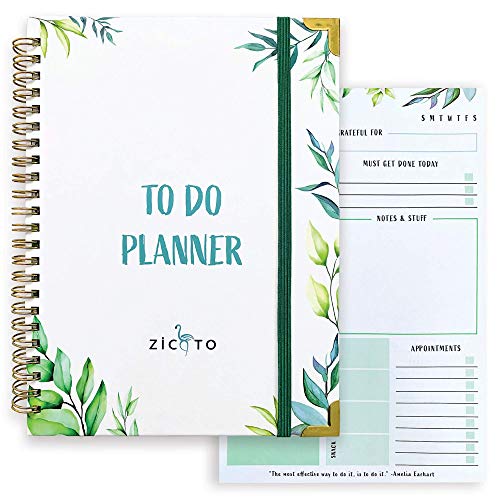 Simplified Greenery To-Do-Liste Planer Notizbuch – Organisieren Sie Ihre täglichen Aufgaben und steigern Sie die Produktivität – die perfekte Checkliste für Bürobedarf für Frauen von ZICOTO