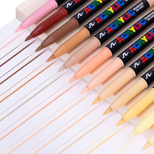 ZIDDAR 12 Farben Graffito Marker Acrylfarbenmarkierungen Wasserdichte Farbstift Zeichnung Stift Für Glasstein Kunststoffhandwerk Malerei von ZIDDAR