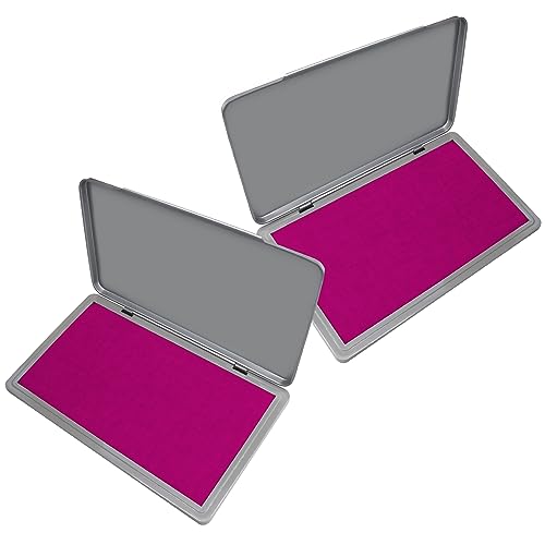Stempelkissen mit Metallgehäuse, groß, Magenta-Violett, Größe: 7,6 x 15,2 cm, 2 Stück von ZIGEL