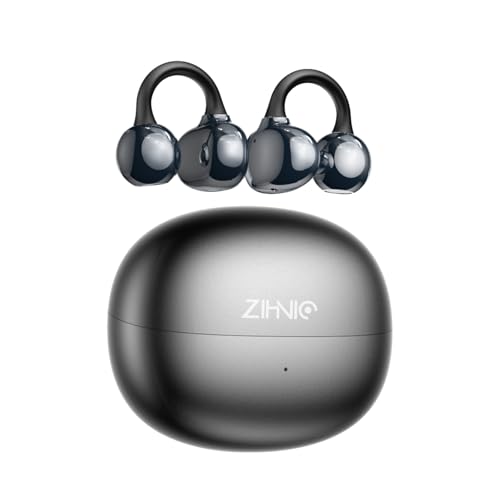 ZIHNIC S26 Kabellose Clip-On-Ohrhörer, offenes Ohr, kabellos, Bluetooth 5.4 Kopfhörer mit Mikrofon, IPX5 wasserdicht, 30 Stunden Spielzeit, geringes Gewicht, Schwarz ZIHNIC S26 Kabellose Clip-On-Ohrhörer, offenes Ohr, kabellos, Bluetooth 5.4 Kopfhörer mit Mikrofon, IPX5 wasserdicht, 30 Stunden Spielzeit, geringes Gewicht, Schwarz von ZIHNIC