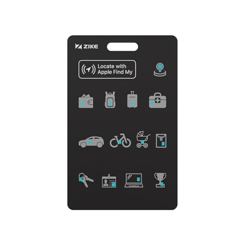 ZIKE SmartCard Wallet Tracker Thin 2mm, Smart Bluetooth Card Tag Kompatibel mit Apple Wo ist? APP(nur iOS), Kabelloser Lade-Tracker, IPX7 Wasserdicht, für Reisekoffer/Geldbeutel/Taschen und mehr von ZIKE