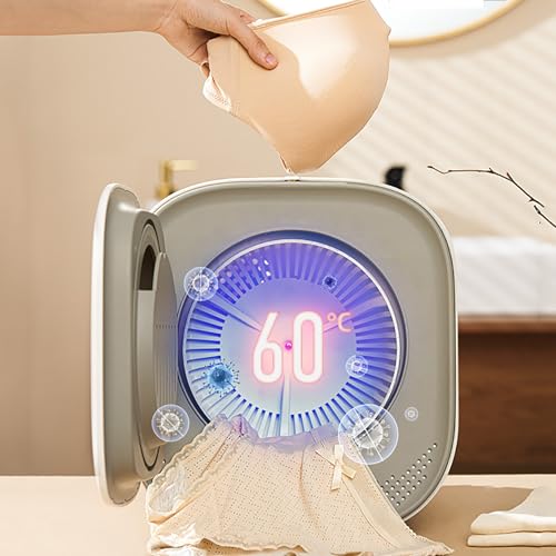 ZILOOK 3L-WäSchetrockner, Kleiner Trockner FüR Die HäUsliche Pflege, Touchscreen-Blaulicht + Milbenentfernung, 60°-Trocknung / 30-180-Minuten-Timer, Hochtemperatur-TrocknungsgeräT FüR UnterwäSche von ZILOOK
