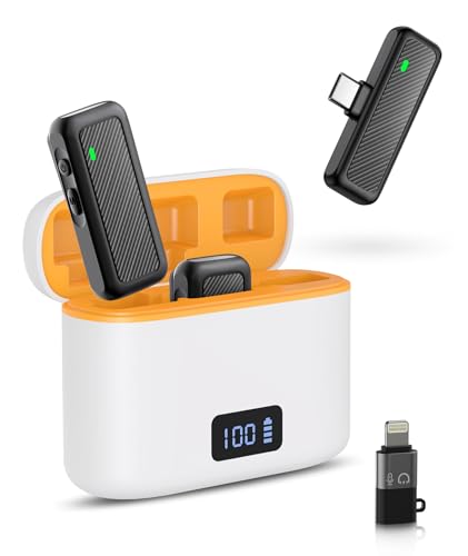 Mini Mikrofon Wireless, Lavalier Mikrofon mit Ladekoffer, Rauschunterdrückung, 40M Reichweite, 8H Akku. Ideal für Smartphone-Videos, Vlogs, TikTok & Instagram Mini Mikrofon Wireless, Lavalier Mikrofon mit Ladekoffer, Rauschunterdrückung, 40M Reichweite, 8H Akku. Ideal für Smartphone-Videos, Vlogs, TikTok & Instagram von ZIMAOER