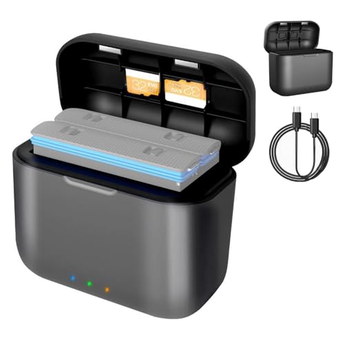ZIMAOER Ladegerät für Insta360 ONE X3 Action Kamera Zubehör Tragbare Akku-Ladebox für Dual Akkus, Highspeed Ladehub mit USB-C Ladekabel (1 Ladegerät) ﻿ von ZIMAOER