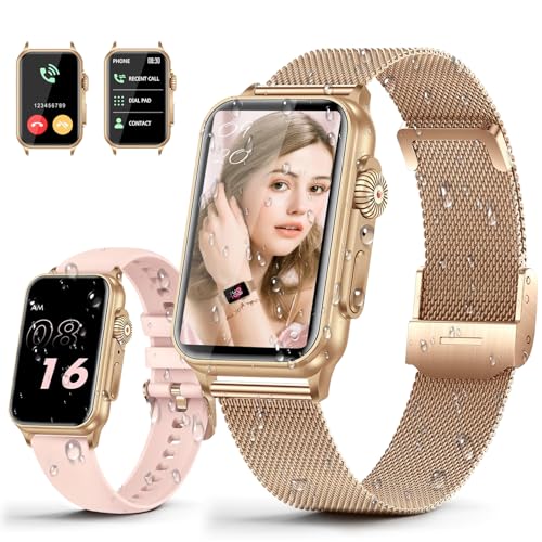 ZIMAOER Smartwatch mit Telefonfunktion, 1,54" HD Smartwatch Damen Herren, Smart Watch Fitnessuhr 130+ Sportmodi, Fitnessuhr mit Herzfrequenz Schlafmonitor Schrittzähler für Android iOS (Gold) ZIMAOER Smartwatch mit Telefonfunktion, 1,54" HD Smartwatch Damen Herren, Smart Watch Fitnessuhr 130+ Sportmodi, Fitnessuhr mit Herzfrequenz Schlafmonitor Schrittzähler für Android iOS (Gold) von ZIMAOER
