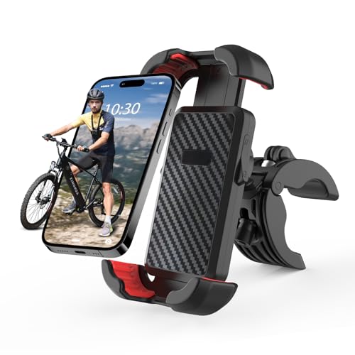 ZIMONDA Handyhalterung für Fahrrad, E-Bike, Mountainbike und Motorrad, Anti-Shaking, 360° drehbar, kompatibel mit Allen Smartphones von 4 bis 7 Zoll(Rot) von ZIMONDA