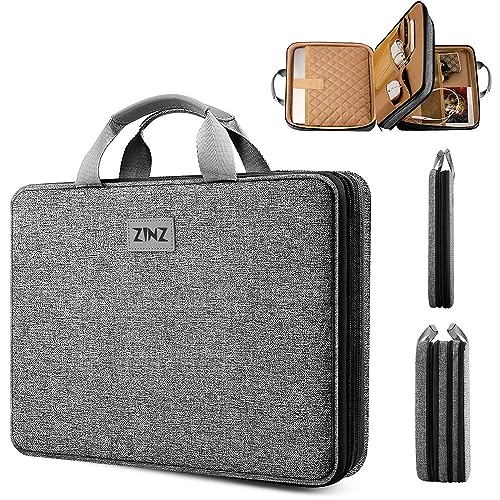 Schlanke und Erweiterbare Laptop Tasche 13 Zoll Hülle Upgrade Schutztasche Aktentasche für MacBooka Air/Pro M1 13", iPad Pro 12,9, Surface Pro 7, Dell XPS 13,D01G03 von ZINZ