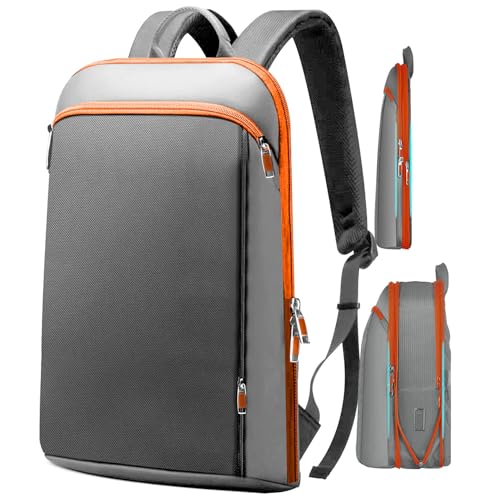 ZINZ Schlanker und Erweiterbarer 15" 15,6" 16" Laptop Rucksack, Diebstahlschutz, Business Reise Notebook Tasche, Mehrzweck-Tagesrucksack mit großem Fassungsvermögen für Männer und Frauen,G02OG01 von ZINZ