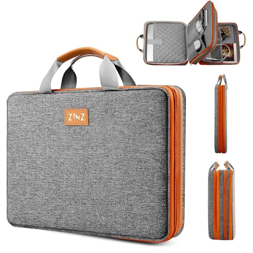 ZINZ Schlanke und Erweiterbare Laptop Tasche 13 13.3 13.6 14 Zoll Hülle Langlebige Recycelte Aktentasche für MacBook Air/Pro 13-14 M1 M2 M3 2021-2023 Pro/Max,13.5 Surface Laptop 4/3,D02G02 von ZINZ
