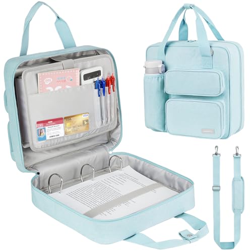 Reißverschlussbuch mit 3 Ringen, 500 Blatt Kapazität, Ordner 5,1 cm mit Schultergurt, passend für 13-Zoll-Laptops für Schule und Büro, Blau Reißverschlussbuch mit 3 Ringen, 500 Blatt Kapazität, Ordner 5,1 cm mit Schultergurt, passend für 13-Zoll-Laptops für Schule und Büro, Blau von ZIOZERTT
