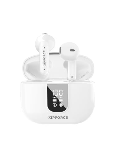 ZIPFORCE True Wireless Earbuds, Bluetooth 5.3 In-Ear-Kopfhörer, 4 ENC-Mikrofone, klare Anrufe, Bluetooth Kopfhörer, Touch-Steuerung, 40 Spielzeit, IPX6 Wasserdicht TWS Kopfhörer ZIPFORCE True Wireless Earbuds, Bluetooth 5.3 In-Ear-Kopfhörer, 4 ENC-Mikrofone, klare Anrufe, Bluetooth Kopfhörer, Touch-Steuerung, 40 Spielzeit, IPX6 Wasserdicht TWS Kopfhörer von ZIPFORCE