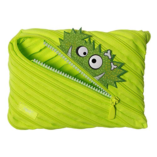 ZIPIT Monster Federmäppchen für Jungen | Extra Großes Mäppchen für die Schule | Monster Etui für Kinder | Federmappe Grün von ZIPIT