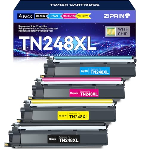 TN248XL Kompatibel für Brother TN-248XL für Brother MFC-L3760CDW Toner Brother MFC-L3740CDWE MFC-L3740CDW DCP-L3520CDWE DCP-L3520CDW DCP-L3560CDW MFC-L8390CDW Brother HL-L3240CDW HL-L3220CWE TN248XL4P von ZIPRINT