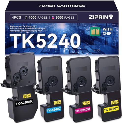 ZIPRINT TK-5240 kompatibel für Kyocera TK5240K Toner kyocera ecosys m5526cdw kyocera ecosys m5526cdn P5026cdn P5026cdw(4er-Pack) von ZIPRINT