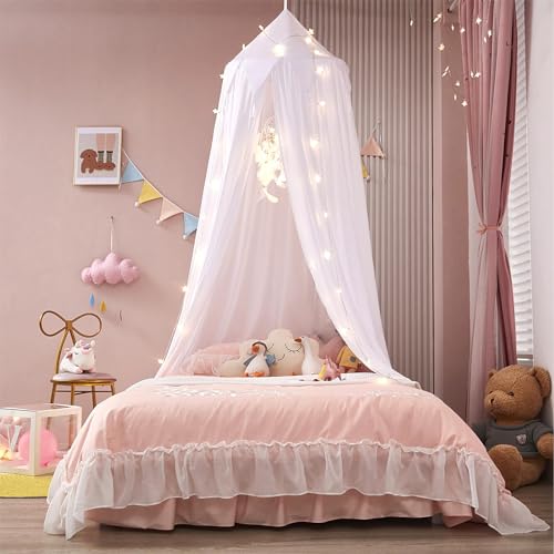 ZIQINPSQ Moskitoschutz Bett,Moskitonetz Doppelbett und Einzel Bett,Insektenschutz Faltbare Tragbares für Mädchen Zuhause, Garten, Balkon, Camping. (Weiß) von ZIQINPSQ