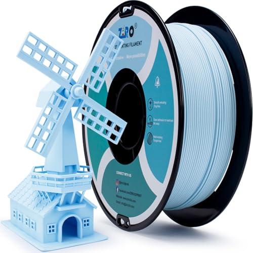 ZIRO Matte 3D Drucker Filament, Matte PLA Filament 1.75mm, Hohe Zähigkeit PLA für Die Meisten FDM Drucker, 1kg/2.2lbs Spule, Maßgenauigkeit +/- 0.03mm, Pastell Blau von ZIRO