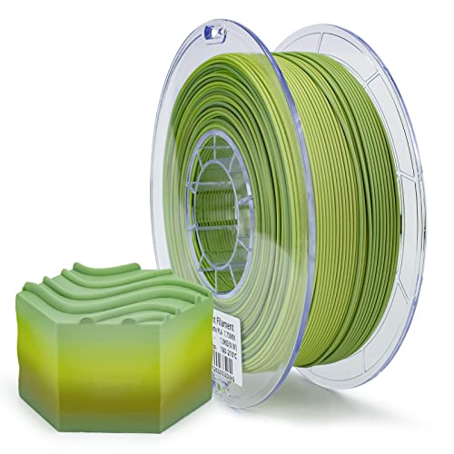 ZIRO 3D Drucker Filament, Matte PLA Filament 1.75mm, Multicolor Regenbogen PLA Filament, 1KG/2.2lb, Matcha-Farbe von ZIRO