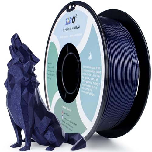 ZIRO 3D Drucker Filament Mystical Series 1.75mm PLA Filament, Glänzend Funkelndes PLA mit Feinerem Glitzer, 1kg/2.2lbs Spule, Passend für Die Meisten FDM FFF 3D Drucker, Mitternachtsblau von ZIRO