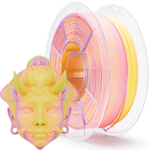 ZIRO Matt Multicolor PLA Filament 1.75mm, Schneller Farbwechsel Matte 3D Drucker Filament, 1kg Spule für Die Meisten FDM 3D-Drucker, Maßgenauigkeit +/-0.03mm, Sonnenlicht Blütenblatt von ZIRO