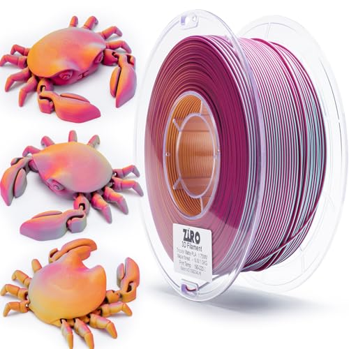 ZIRO Matte 3-in-1 Farben PLA Filament 1.75mm, Multicolors 3D Drucker Filament, Verschiedene Farbkoextrusion Chrom 3D Filament, Passen die Meisten FDM Drucker, 1KG/2.2lb Spule, Ahornwald von ZIRO