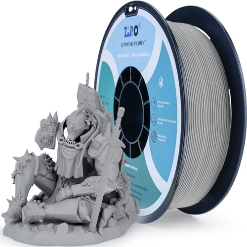 ZIRO Matte PLA Filament 1.75mm, 1kg 3D Drucker Filament, High Toughness PLA, Dimensional Accuracy +/- 0.03mm, Grau von ZIRO