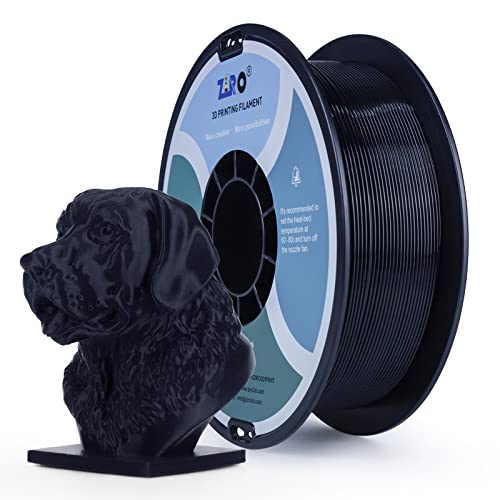 ZIRO PETG Filament 1.75mm 3D Drucker Filament PETG 1.75 1kg, Maßgenauigkeit +/-0.03mm, Schwarz von ZIRO