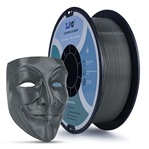 ZIRO PLA Filament 1.75mm, 3D Drucker Filament PLA Basic Color Series 1.75mm 1kg (2.2lbs), Maßgenauigkeit +/- 0,03mm, Dunkelgrau von ZIRO