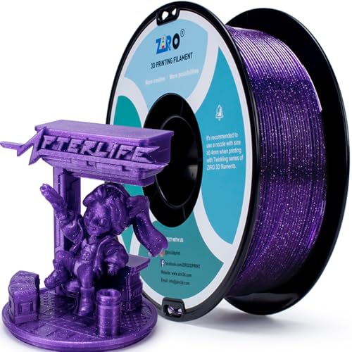 ZIRO PLA Filament 1.75mm, Glitter 3D Drucker Filament PLA, Twinkling PLA Serie 1kg/2.2lbs Spule, Passend für Die Meisten FDM 3D Drucker, Glitzerndes Purple ZIRO PLA Filament 1.75mm, Glitter 3D Drucker Filament PLA, Twinkling PLA Serie 1kg/2.2lbs Spule, Passend für Die Meisten FDM 3D Drucker, Glitzerndes Purple von ZIRO