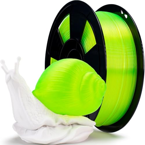 ZIRO PLA Filament 1.75mm, Transluzentes 3D Drucker Filament Kompatibel mit Den Meisten FDM 3D Druckern, 1KG(2.2lbs) Spule, Maßgenauigkeit +/- 0.03mm, Transluzentes Fluo Gelb von ZIRO