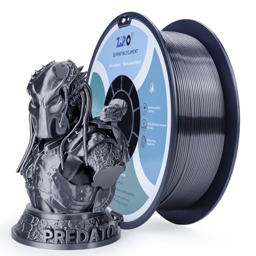 ZIRO Seide PLA 1.75mm Filament, 3D Drucker Filament der Seide PLA Serie 1.75mm 1kg, Durchmessertoleranz bei +/-0.03mm, Silber schwarz von ZIRO