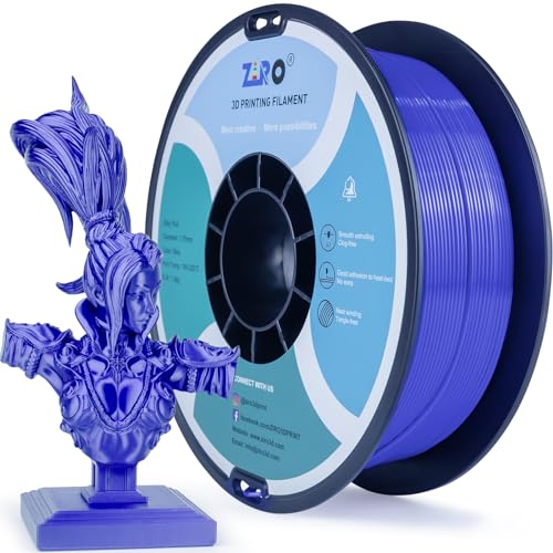 ZIRO Seide PLA 1.75mm Filament, 3D Drucker Filament der Seide PLA Serie 1.75mm 1kg,Durchmessertoleranz bei +/-0.03mm, Blau von ZIRO