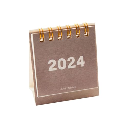 ZIRYXQ 2024 Mini Kalender Kalender Kleiner Desktop Kalender Mini Tagesplan Büro Schule für Home Office Y7U9 Cute Accessor, braun von ZIRYXQ