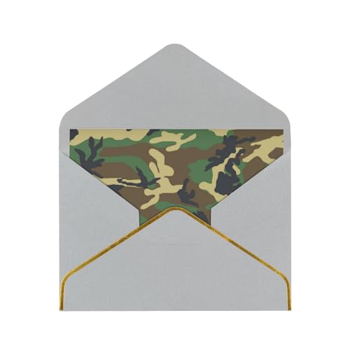 Grüne Militär-Grußkarten mit Tarnmuster, aus hochwertigem Perlglanz-Papier, ideal für Hochzeiten, Freundschaften von ZISHAK