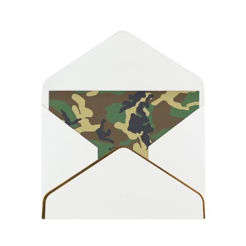 ZISHAK Elegante festliche Grußkarten im Militär-Design, ideal für Hochzeiten, Freundschaften und Feiertage, Grün von ZISHAK