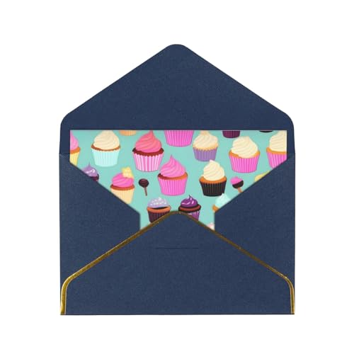 ZISHAK Elegante festliche Grußkarten mit Cupcake-Muster, ideal für Hochzeiten, Freundschaften und Feiertage von ZISHAK